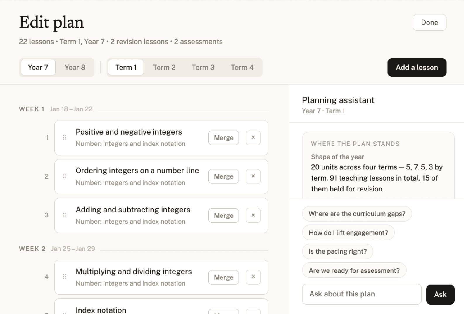 SageBox lesson-plan editor